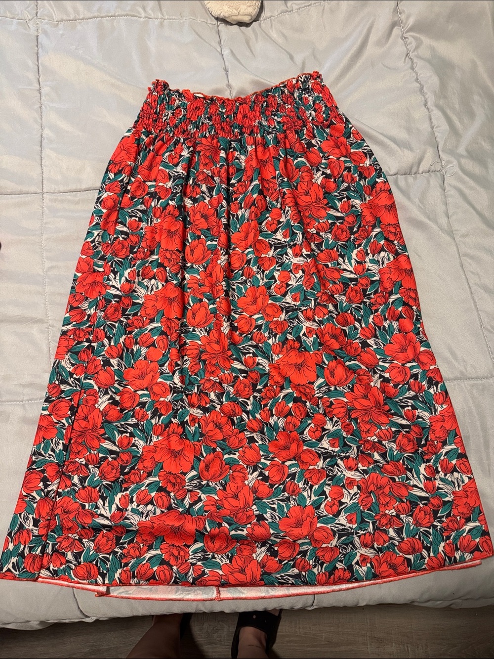 Red Floral Skirt Set
